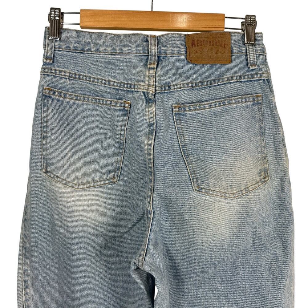 Aeropostale Jeans Womens 10 90's Baggy Light Wash Blue Denim Custom Graphic - Picture 11 of 16